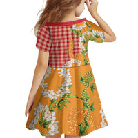 Prince Kuhio Aloha Hawaii Family Matching Off Shoulder Short Dress and Hawaiian Shirt Plumeria Ilima Lei Palaka Motifs LT14 - Polynesian Pride
