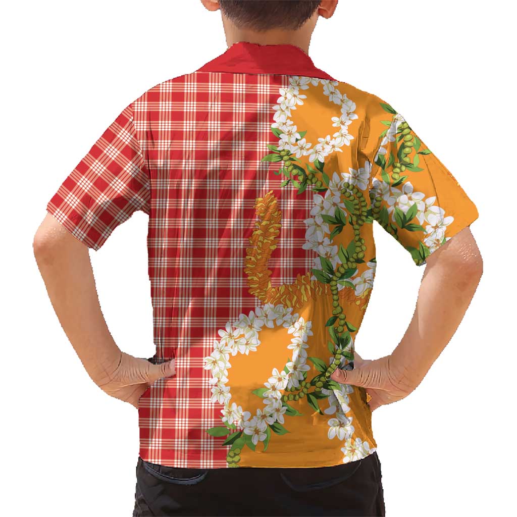 Prince Kuhio Aloha Hawaii Family Matching Summer Maxi Dress and Hawaiian Shirt Plumeria Ilima Lei Palaka Motifs LT14 - Polynesian Pride