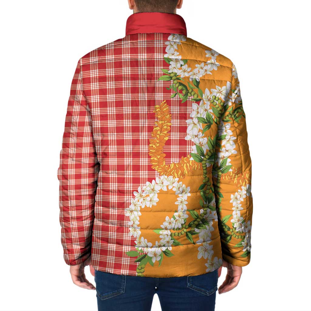 Prince Kuhio Aloha Hawaii Padded Jacket Plumeria Ilima Lei Palaka Motifs LT14 - Polynesian Pride