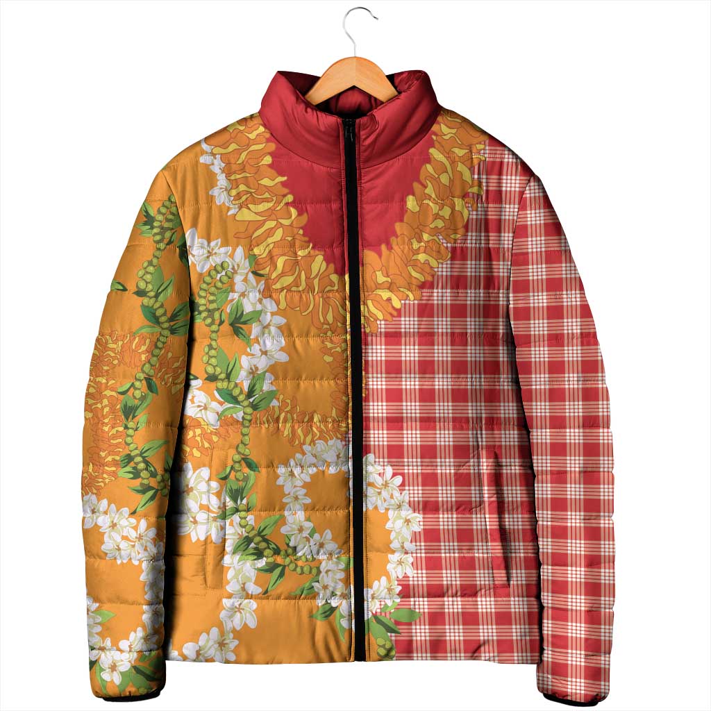 Prince Kuhio Aloha Hawaii Padded Jacket Plumeria Ilima Lei Palaka Motifs LT14 - Polynesian Pride