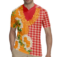 Prince Kuhio Aloha Hawaii Rugby Jersey Plumeria Ilima Lei Palaka Motifs LT14 - Polynesian Pride