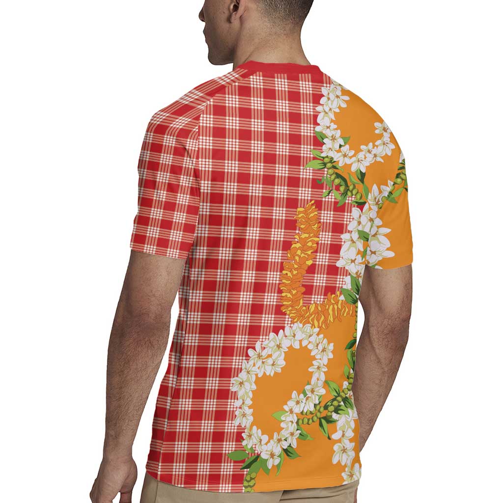 Prince Kuhio Aloha Hawaii Rugby Jersey Plumeria Ilima Lei Palaka Motifs LT14 - Polynesian Pride