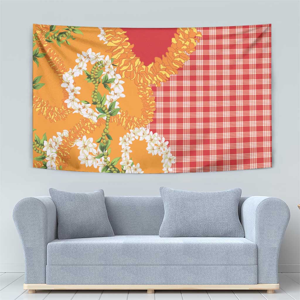 Prince Kuhio Aloha Hawaii Tapestry Plumeria Ilima Lei Palaka Motifs LT14 - Polynesian Pride