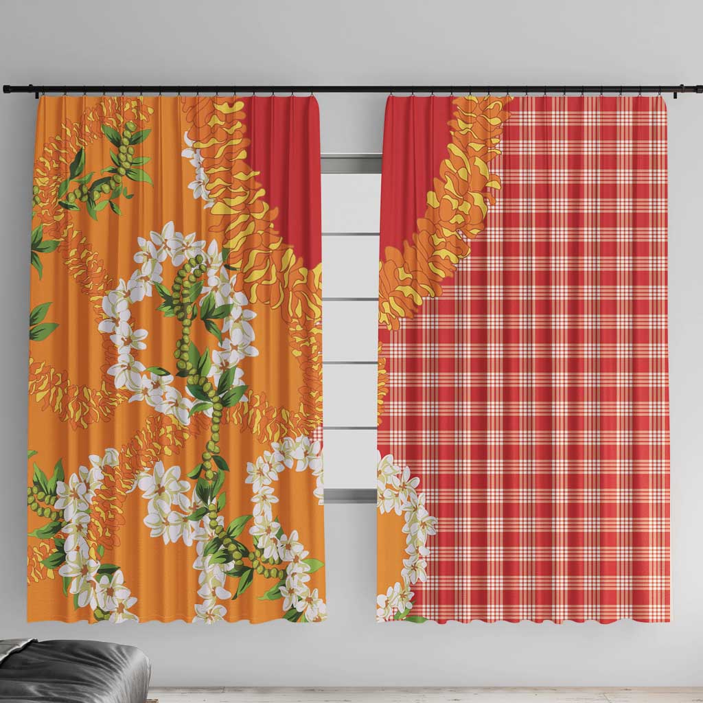Prince Kuhio Aloha Hawaii Window Curtain Plumeria Ilima Lei Palaka Motifs