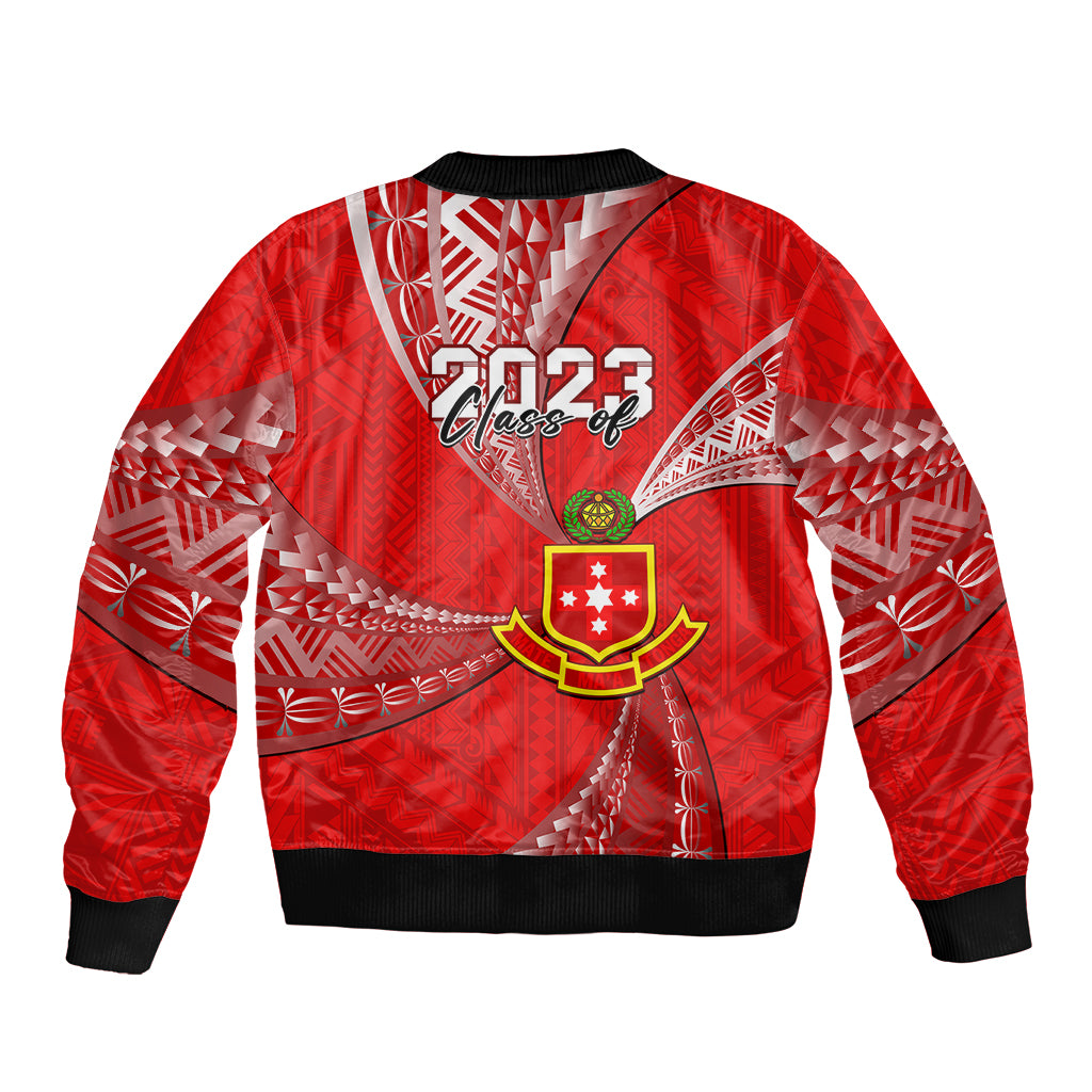 Personalised Tonga College Alete Bomber Jacket Class Of Year Kolisi Tonga Ngatu Pattern LT14 - Polynesian Pride