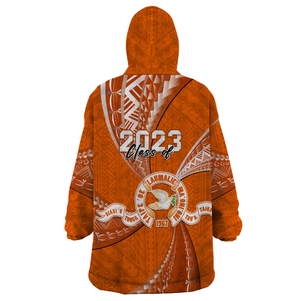 Personalised Tonga Tailulu College Wearable Blanket Hoodie Class Of Year Tongan Ngatu Pattern LT14 - Polynesian Pride