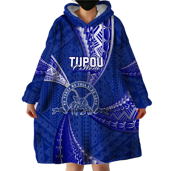 Personalised Tonga Independence Day Wearable Blanket Hoodie Kupesi Pattern Mix Style LT7 main image 1