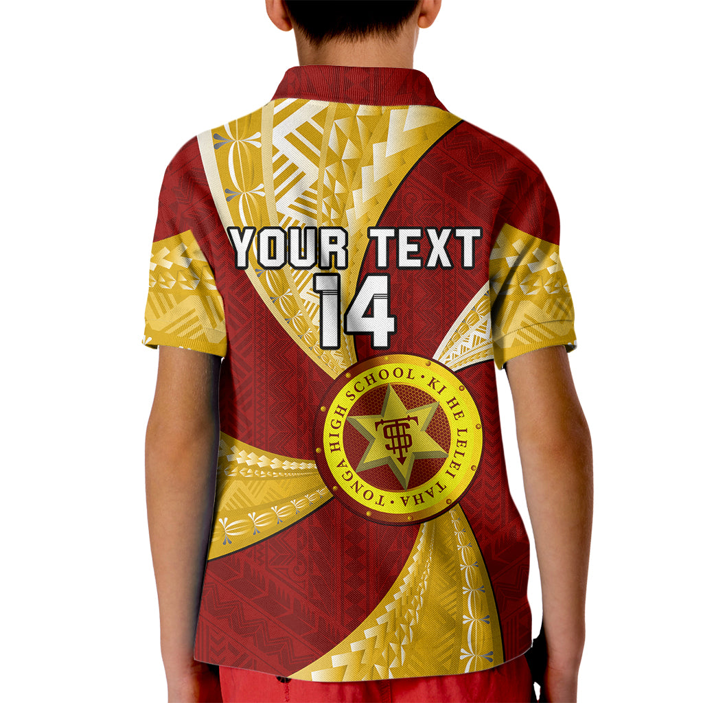 Personalised Tonga High School Kid Polo Shirt Tongan Ngatu Pattern LT14 - Polynesian Pride