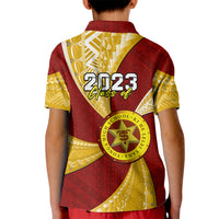 Personalised Tonga High School Kid Polo Shirt Class Of Year Tongan Ngatu Pattern LT14 - Polynesian Pride