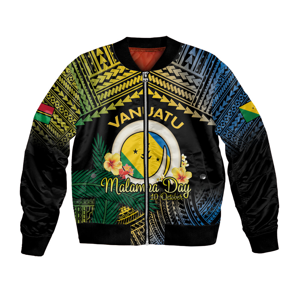 Personalised Malampa Day Bomber Jacket Vanuatu Provinces Polynesian Pattern