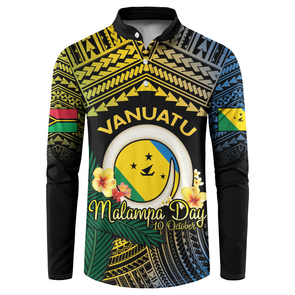 Personalised Malampa Day Button Sweatshirt Vanuatu Provinces Polynesian Pattern