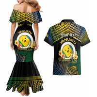 Personalised Malampa Day Couples Matching Mermaid Dress and Hawaiian Shirt Vanuatu Provinces Polynesian Pattern
