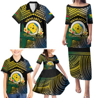 Personalised Malampa Day Family Matching Puletasi and Hawaiian Shirt Vanuatu Provinces Polynesian Pattern