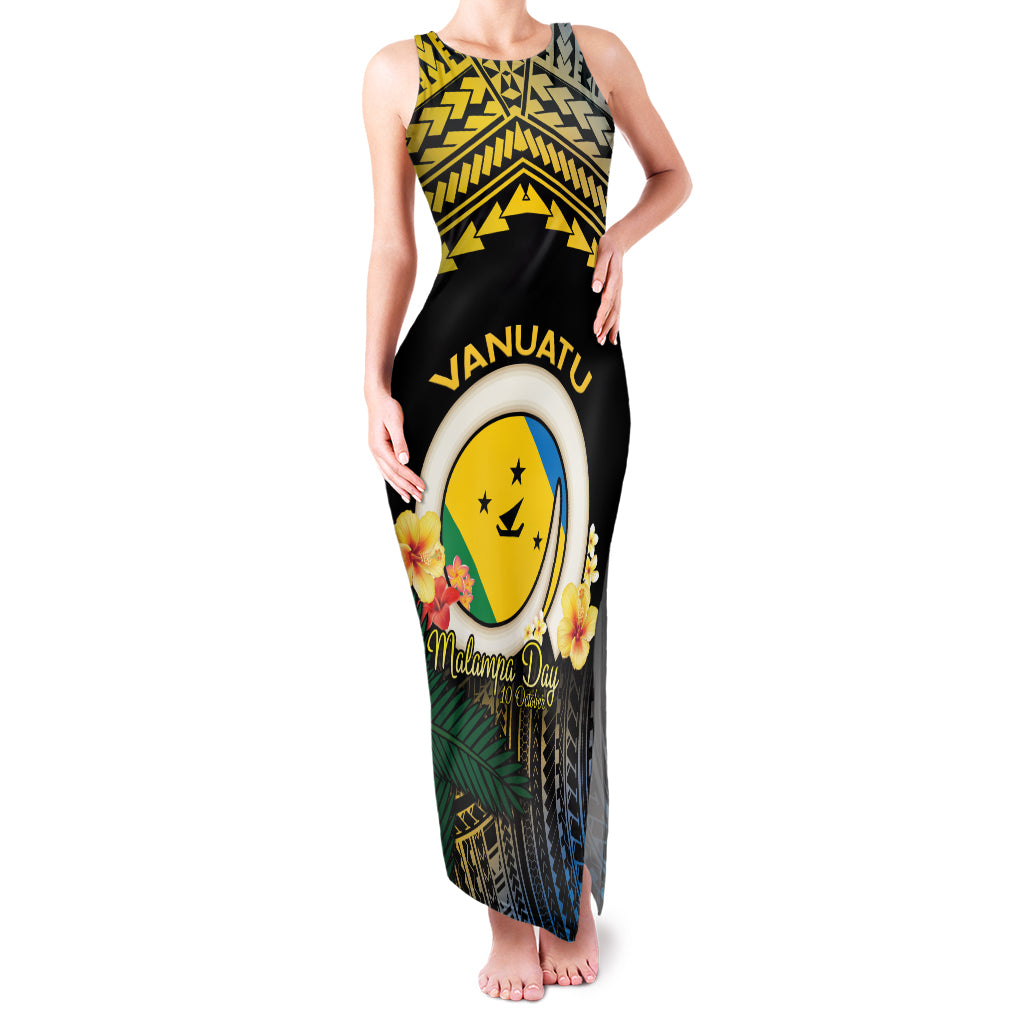 Personalised Malampa Day Family Matching Tank Maxi Dress and Hawaiian Shirt Vanuatu Provinces Polynesian Pattern