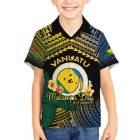 Personalised Malampa Day Kid Hawaiian Shirt Vanuatu Provinces Polynesian Pattern