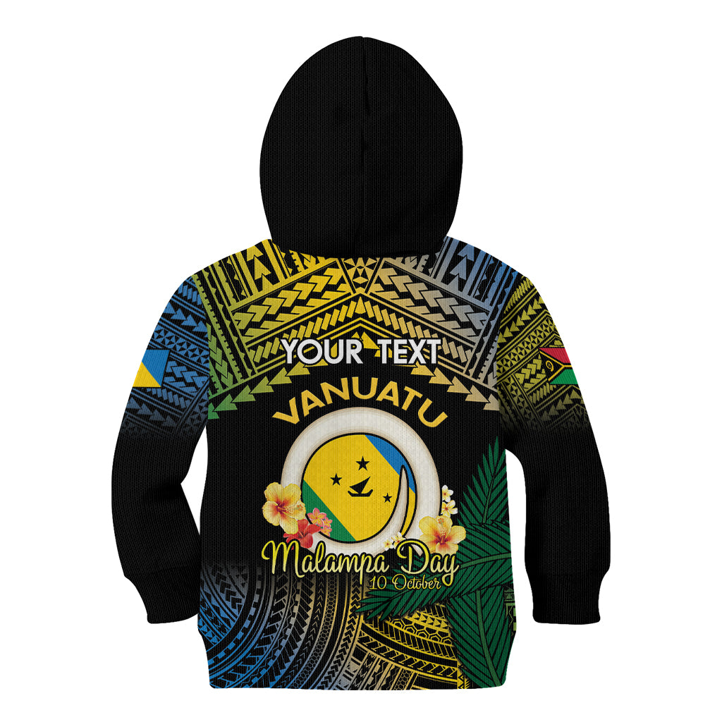 Personalised Malampa Day Kid Hoodie Vanuatu Provinces Polynesian Pattern