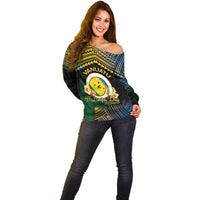 Personalised Malampa Day Off Shoulder Sweater Vanuatu Provinces Polynesian Pattern