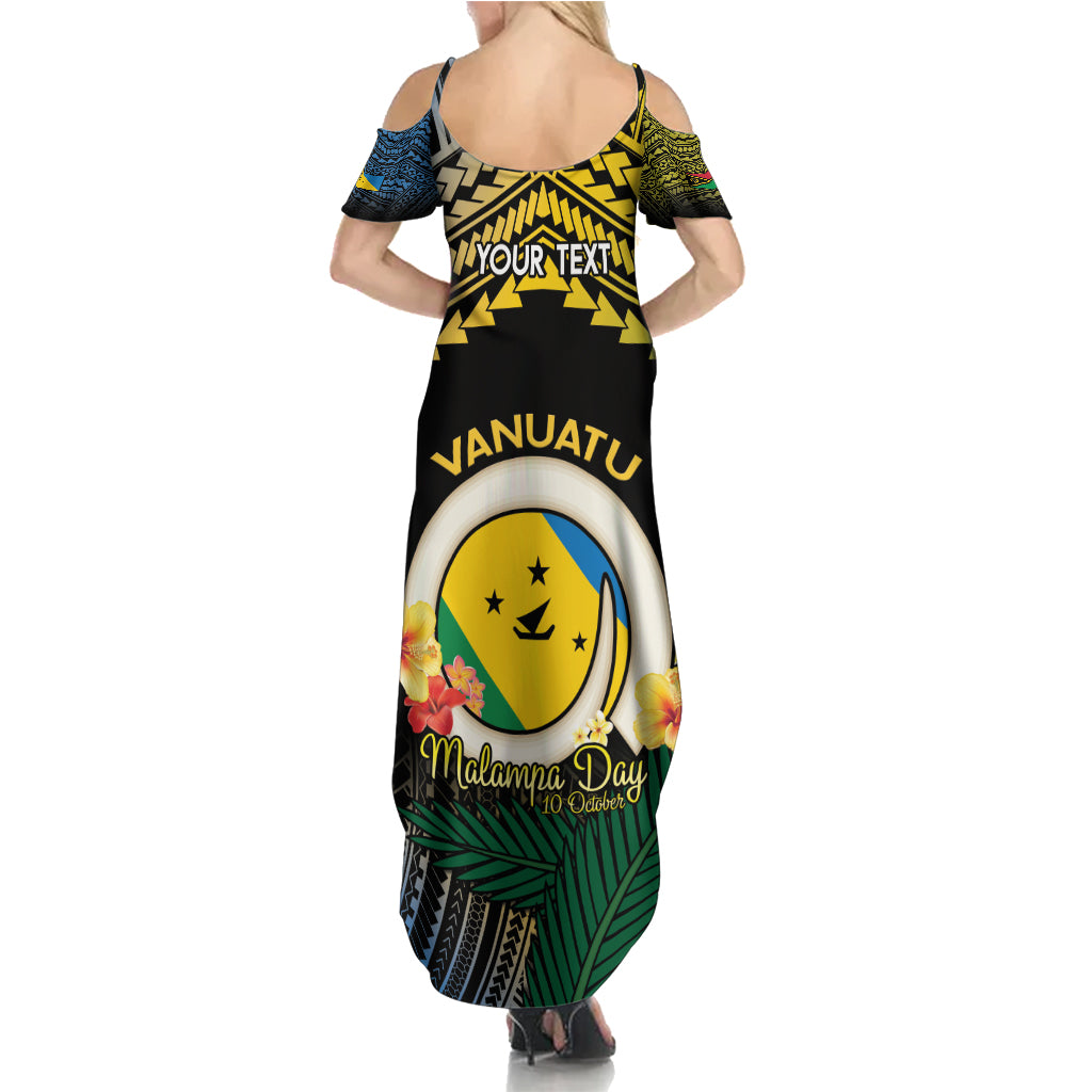Personalised Malampa Day Summer Maxi Dress Vanuatu Provinces Polynesian Pattern