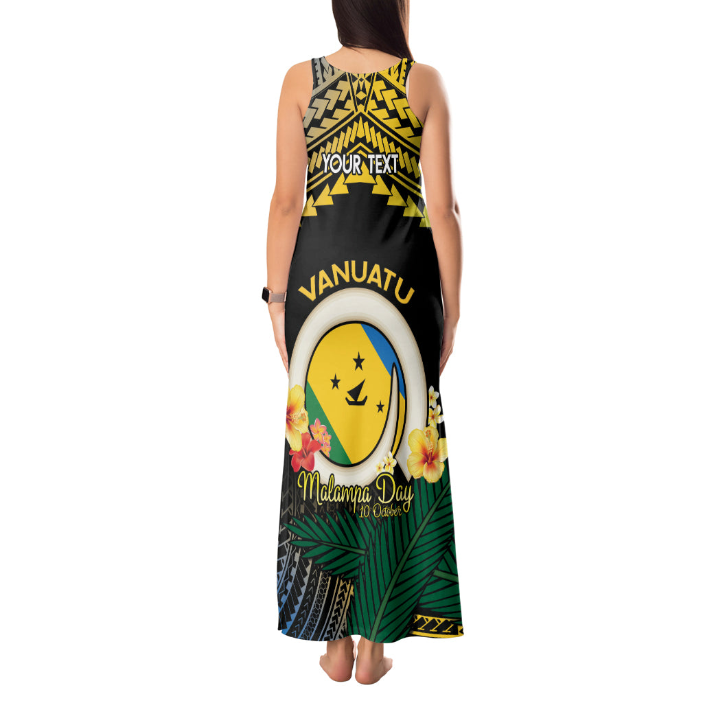 Personalised Malampa Day Tank Maxi Dress Vanuatu Provinces Polynesian Pattern