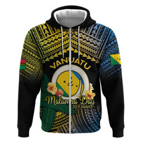 Personalised Malampa Day Zip Hoodie Vanuatu Provinces Polynesian Pattern LT14 Zip Hoodie Black - Polynesian Pride