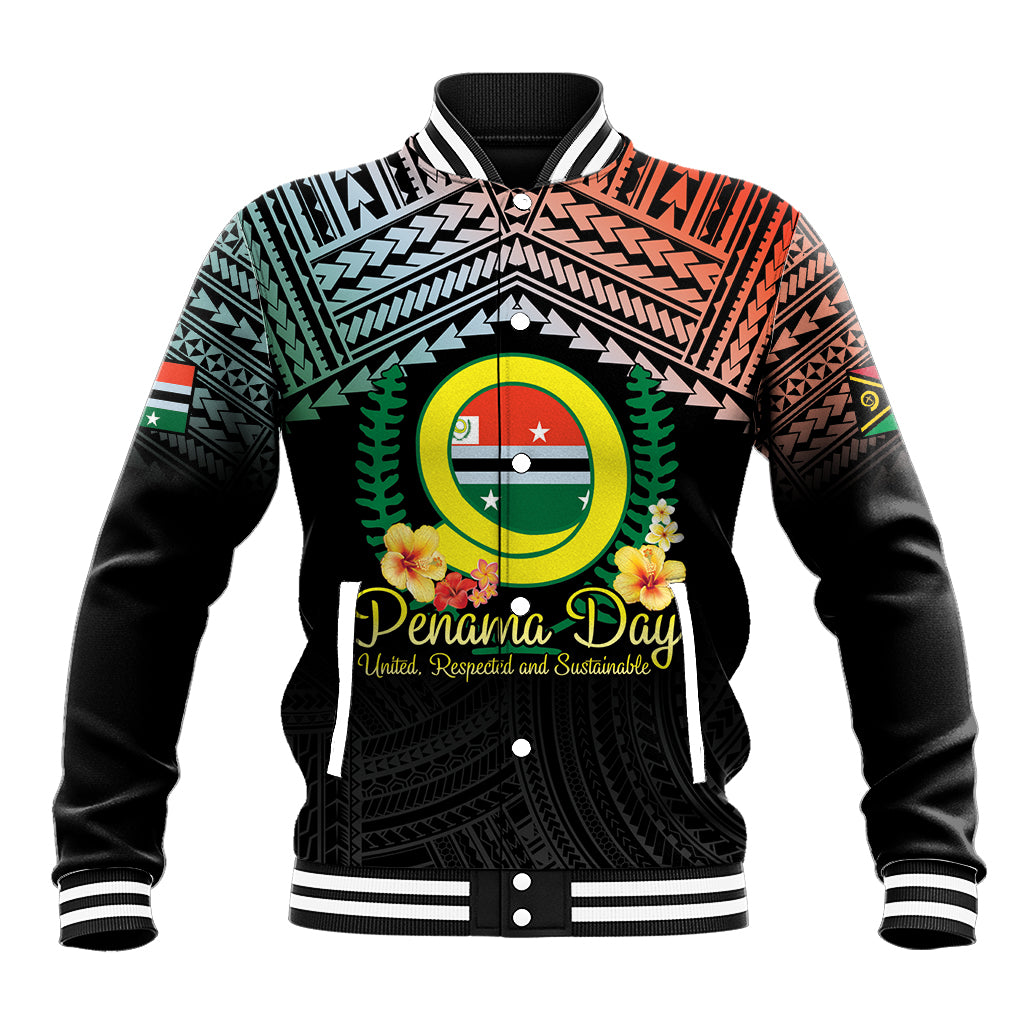 Personalised Penama Day Baseball Jacket Vanuatu Provinces Polynesian Pattern