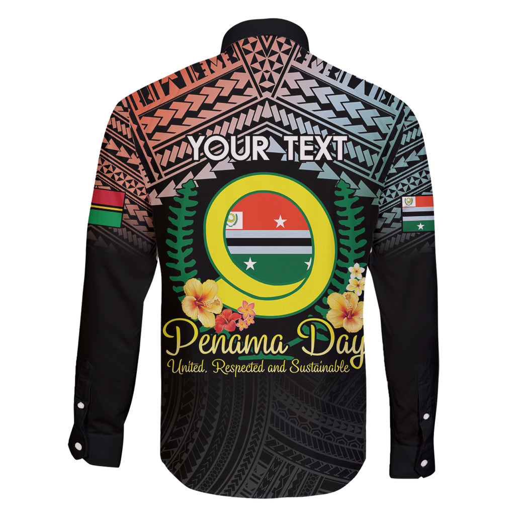 Personalised Penama Day Family Matching Off Shoulder Short Dress and Hawaiian Shirt Vanuatu Provinces Polynesian Pattern