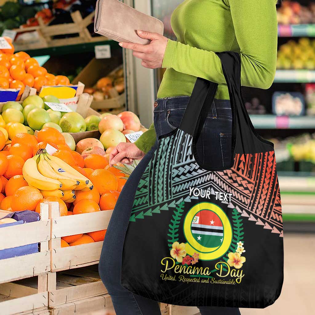 Personalised Penama Day Grocery Bag Vanuatu Provinces Polynesian Pattern