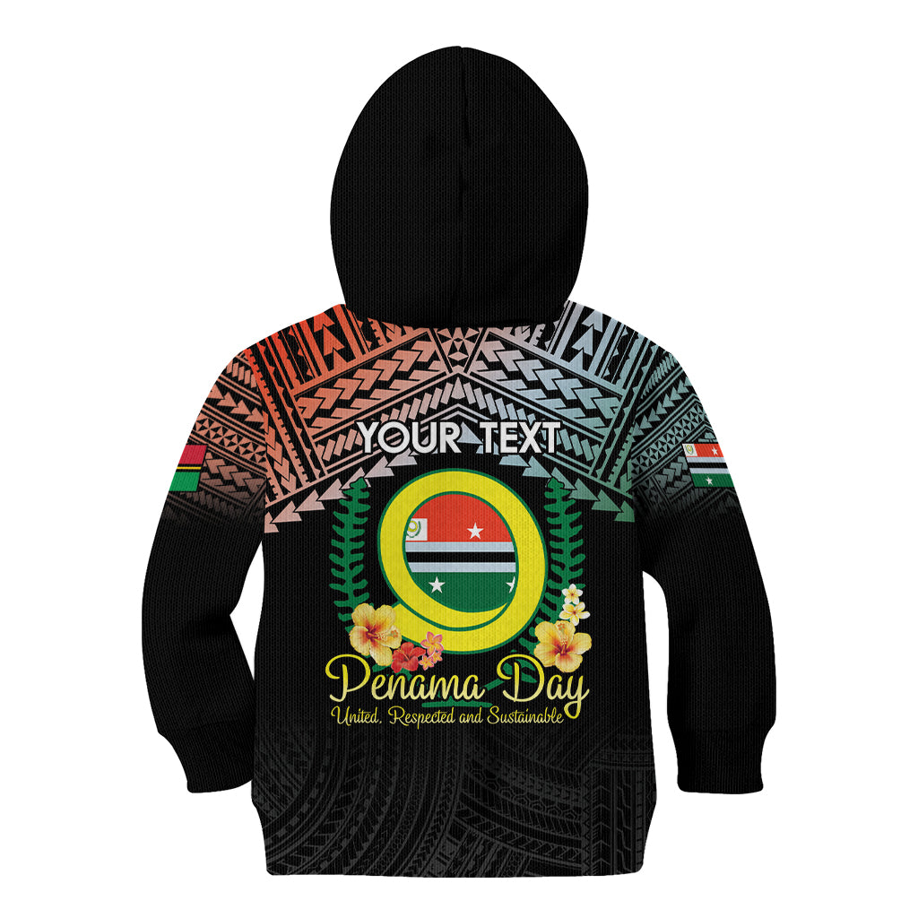 Personalised Penama Day Kid Hoodie Vanuatu Provinces Polynesian Pattern