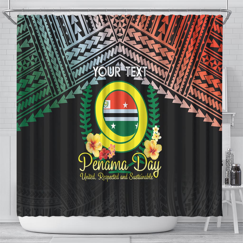 Personalised Penama Day Shower Curtain Vanuatu Provinces Polynesian Pattern