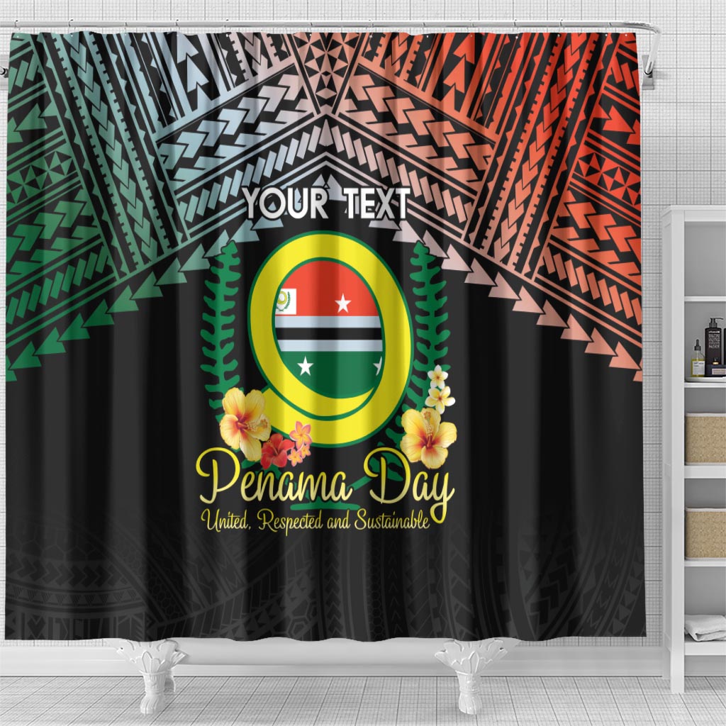 Personalised Penama Day Shower Curtain Vanuatu Provinces Polynesian Pattern