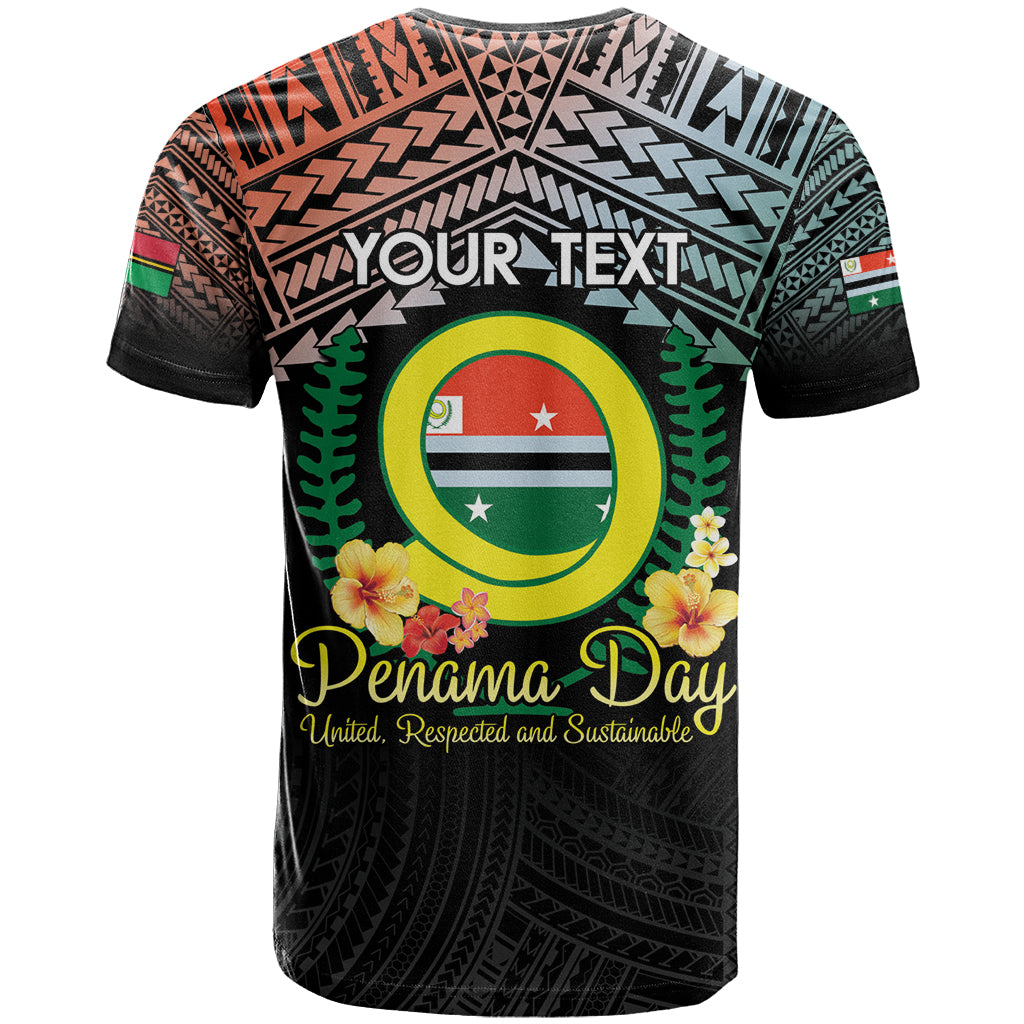 Personalised Penama Day T Shirt Vanuatu Provinces Polynesian Pattern