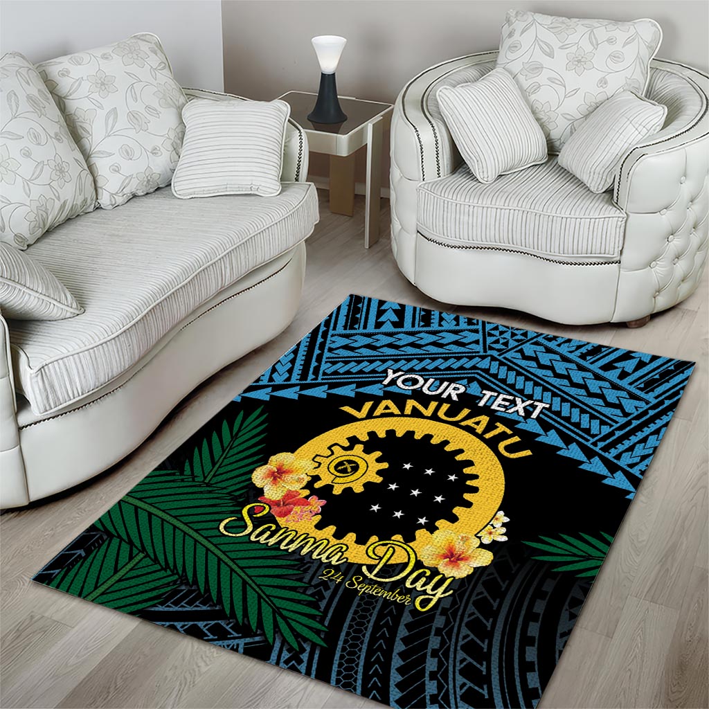 Personalised Sanma Day Area Rug Vanuatu Provinces Polynesian Pattern