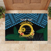 Personalised Sanma Day Rubber Doormat Vanuatu Provinces Polynesian Pattern