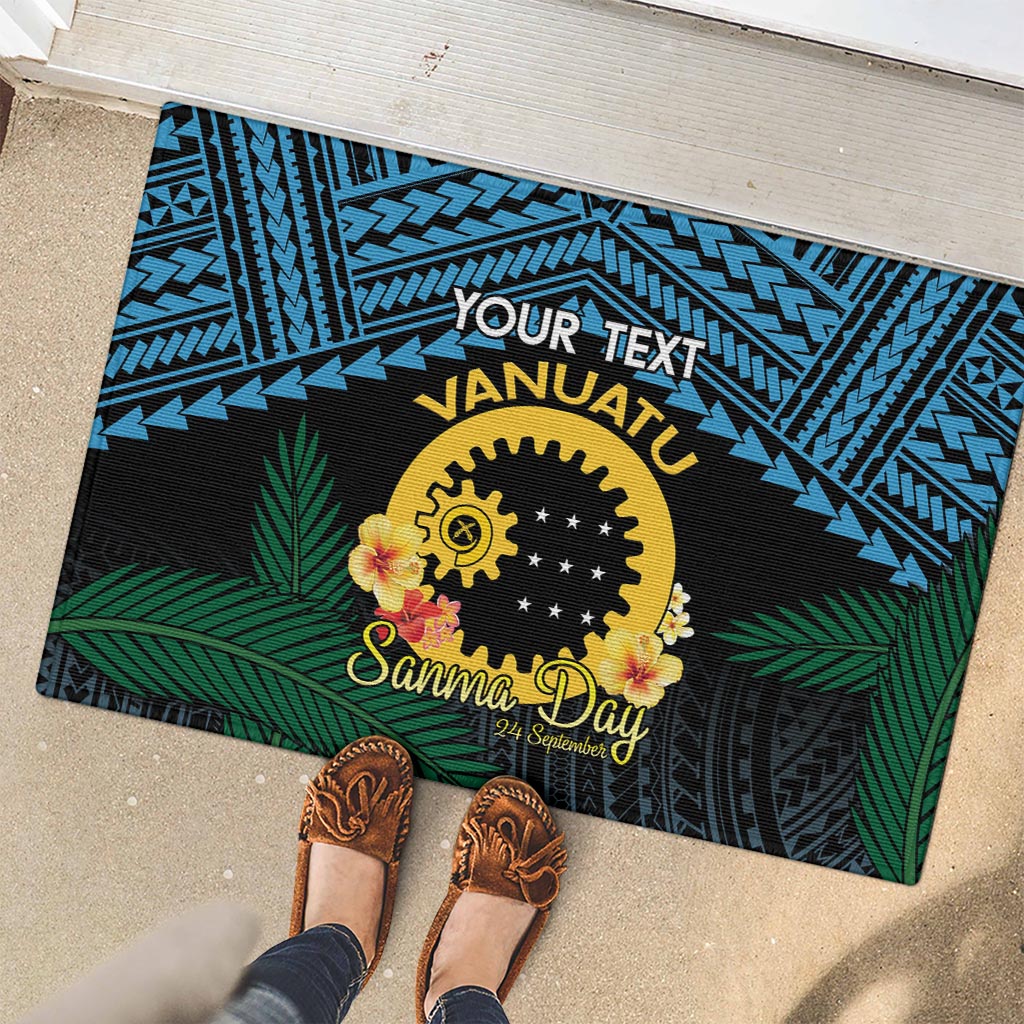 Personalised Sanma Day Rubber Doormat Vanuatu Provinces Polynesian Pattern