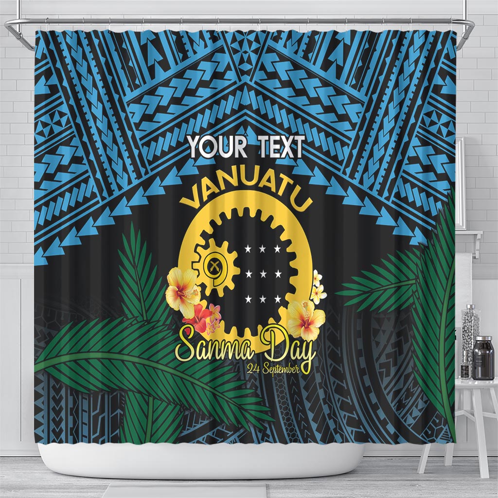 Personalised Sanma Day Shower Curtain Vanuatu Provinces Polynesian Pattern