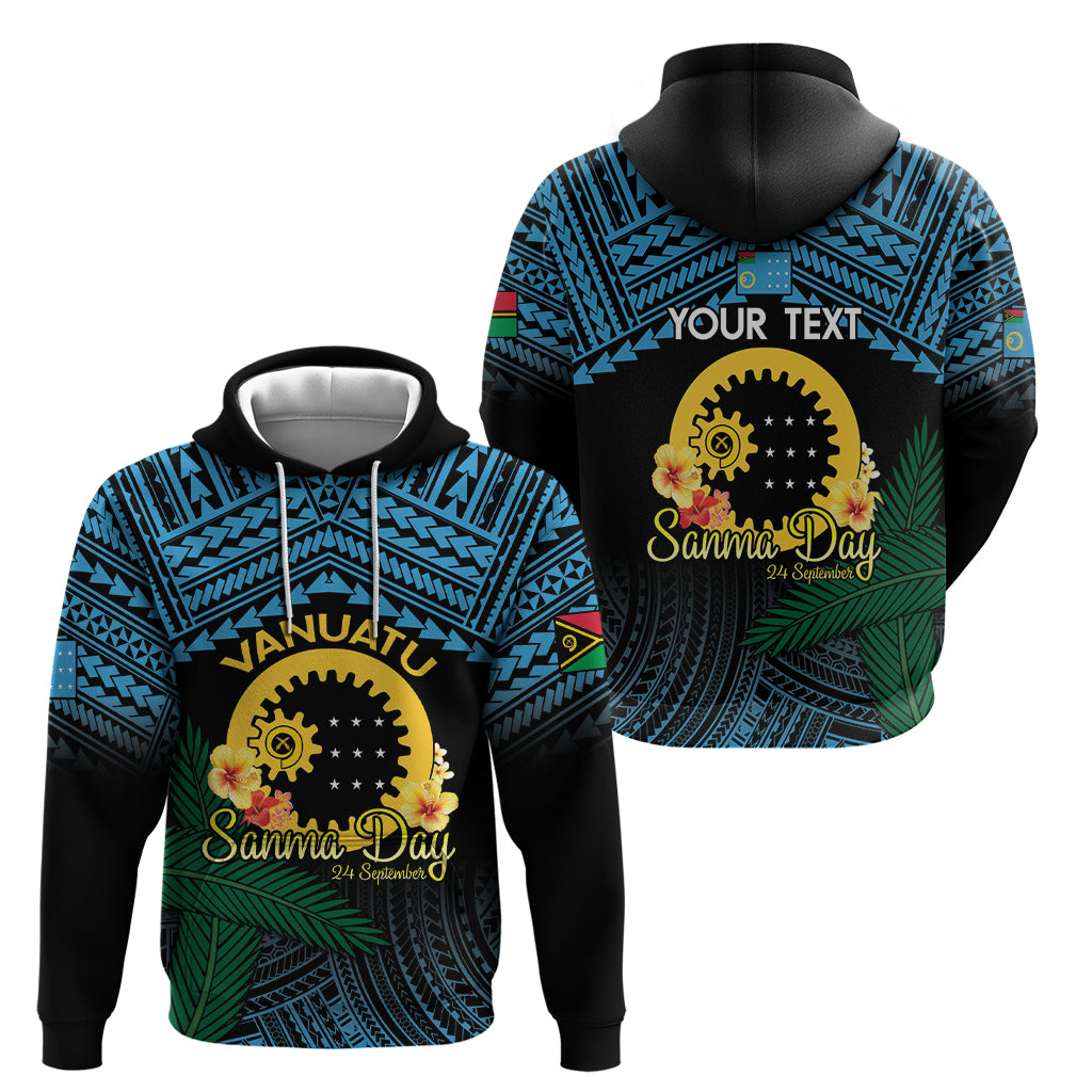 Personalised Sanma Day Zip Hoodie Vanuatu Provinces Polynesian Pattern