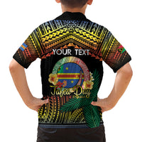 Personalised Tafea Day Family Matching Off Shoulder Short Dress and Hawaiian Shirt Vanuatu Provinces Polynesian Pattern