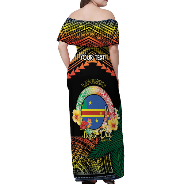 Personalised Vanuatu Off Shoulder Short Dress 44th Hapi Indipendens Long LT7 main image 0