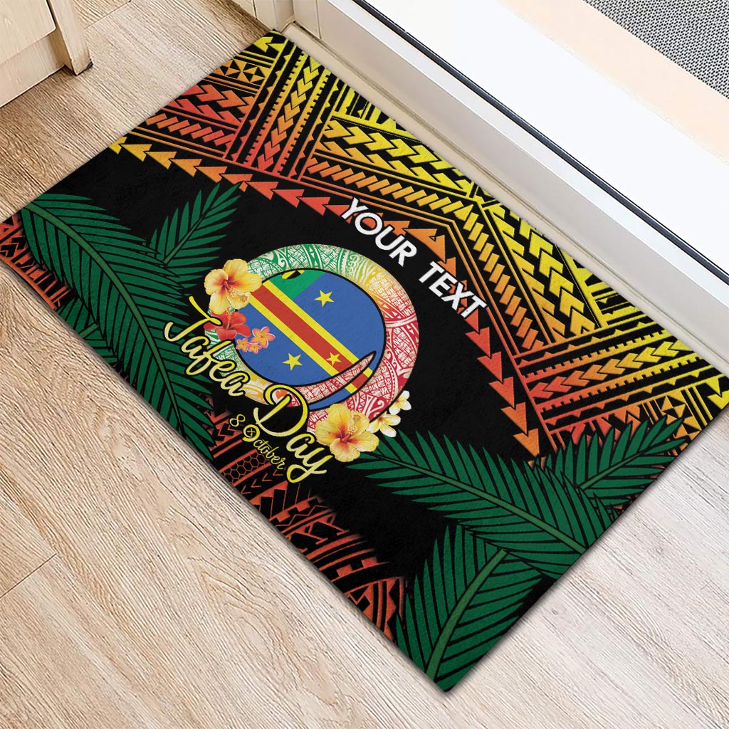 Personalised Tafea Day Rubber Doormat Vanuatu Provinces Polynesian Pattern