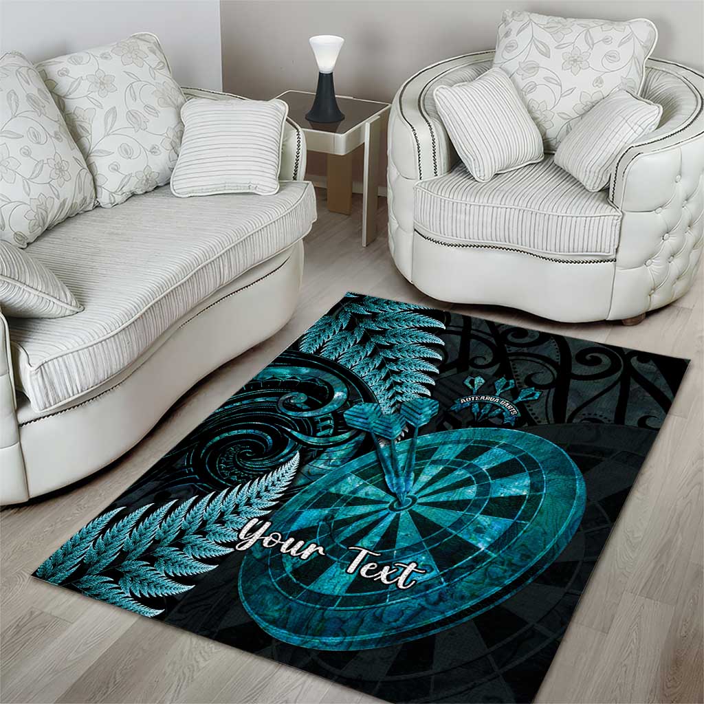 Personalised New Zealand Darts Area Rug Happiness Is A Tight Threesome Maori Paua Shell