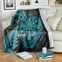 Personalised New Zealand Darts Blanket Happiness Is A Tight Threesome Maori Paua Shell