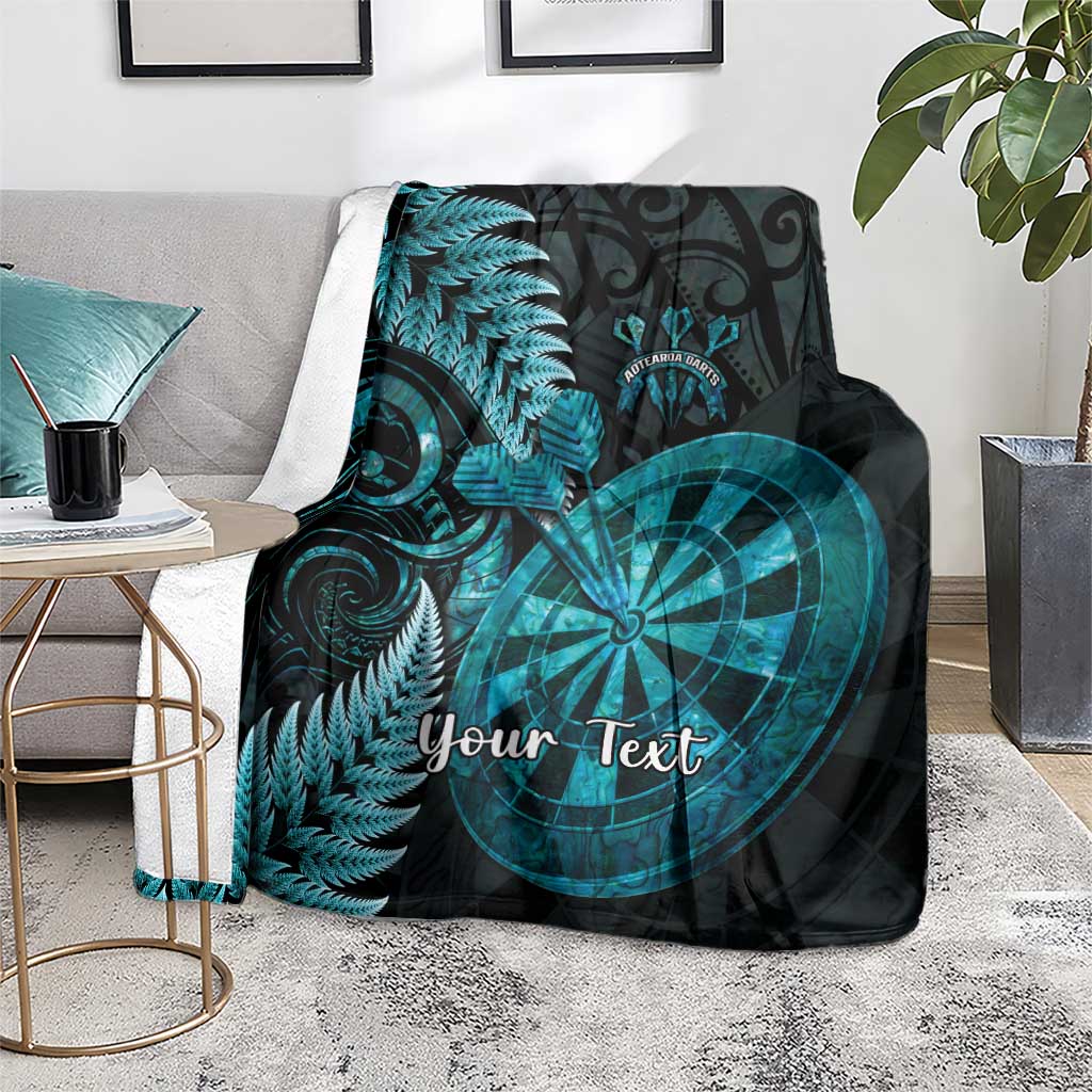 Personalised New Zealand Darts Blanket Happiness Is A Tight Threesome Maori Paua Shell