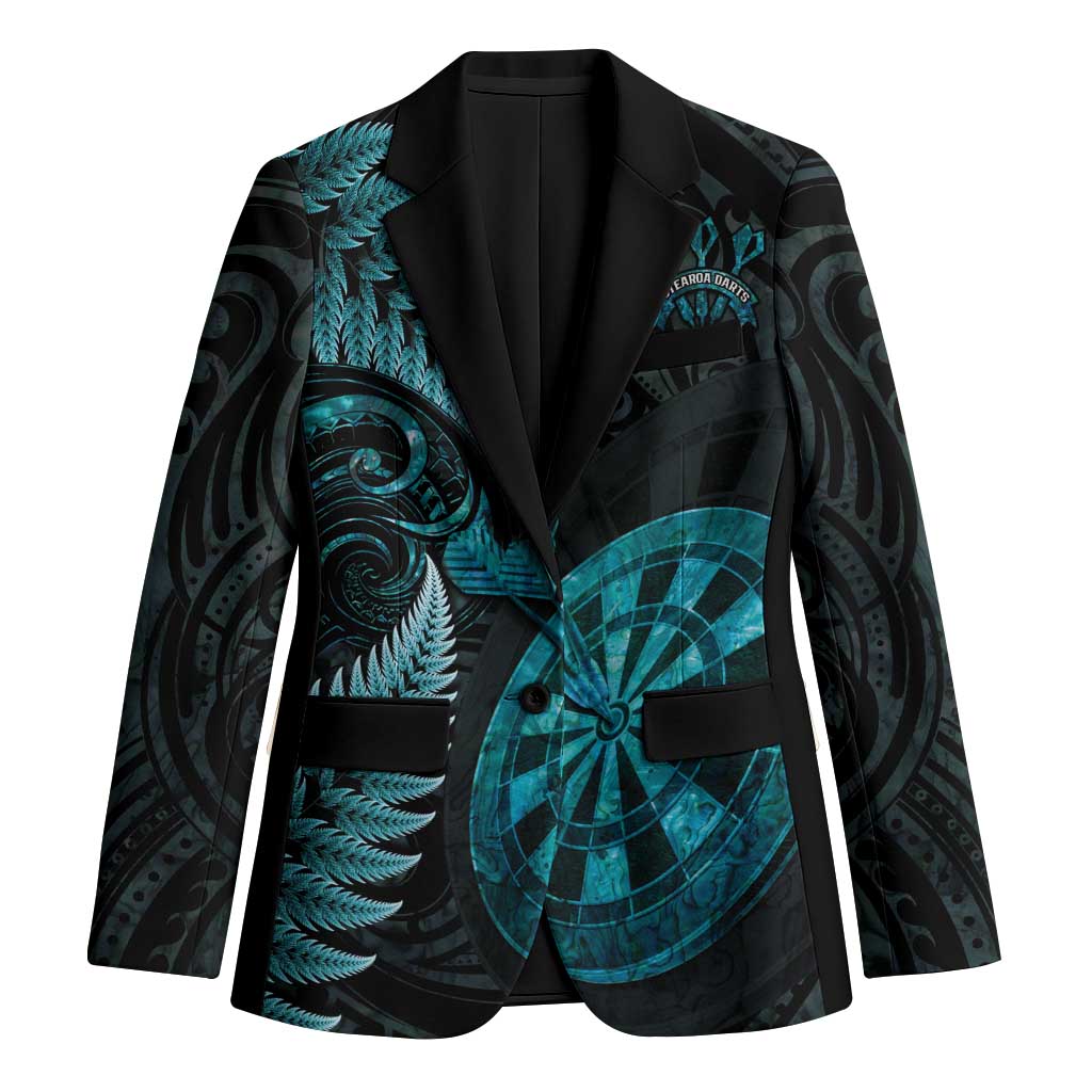 Personalised New Zealand Darts Blazer Happiness Is A Tight Threesome Maori Paua Shell - Polynesian Pride