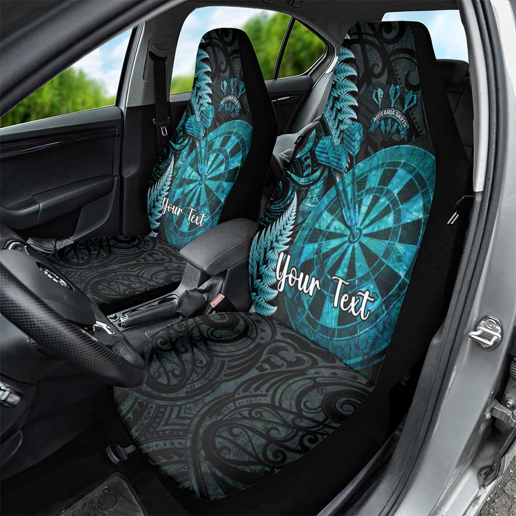 Personalised New Zealand Darts Car Seat Cover Happiness Is A Tight Threesome Maori Paua Shell