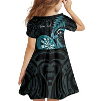 Personalised New Zealand Darts Family Matching Summer Maxi Dress and Hawaiian Shirt Happiness Is A Tight Threesome Maori Paua Shell