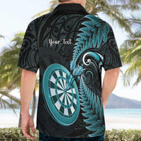 Personalised New Zealand Darts Hawaiian Shirt Happiness Is A Tight Threesome Maori Paua Shell