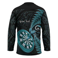 Personalised New Zealand Darts Hockey Jersey Happiness Is A Tight Threesome Maori Paua Shell - Polynesian Pride