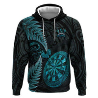 Personalised New Zealand Darts Hoodie Happiness Is A Tight Threesome Maori Paua Shell