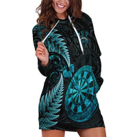 Personalised New Zealand Darts Hoodie Dress Happiness Is A Tight Threesome Maori Paua Shell