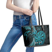 Personalised New Zealand Darts Leather Tote Bag Happiness Is A Tight Threesome Maori Paua Shell